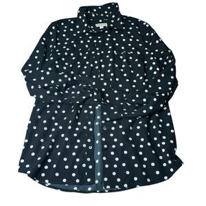 Merona women’s button up‎ blouse polka dot xl